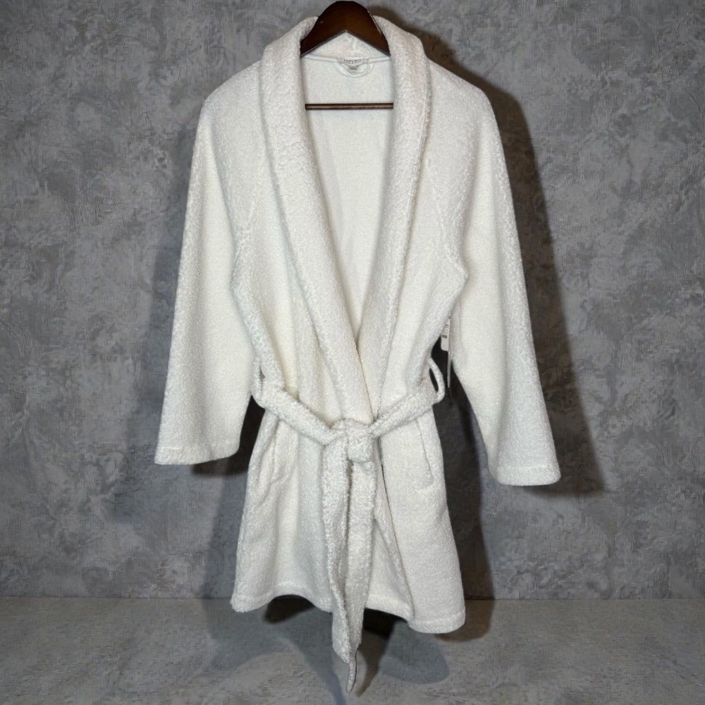 Haven Well Within Plush Fleece Robe Bathrobe NEW Off White size Large
